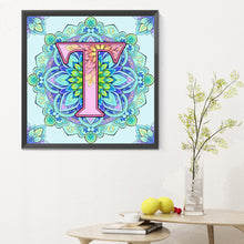 Load image into Gallery viewer, Mandala Letter T 30*30CM Full Round Drill Diamond Painting
