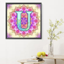 Load image into Gallery viewer, Mandala Letter U 30*30CM Full Round Drill Diamond Painting
