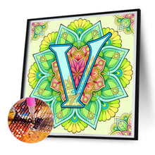 Load image into Gallery viewer, Mandala Letter V 30*30CM Full Round Drill Diamond Painting
