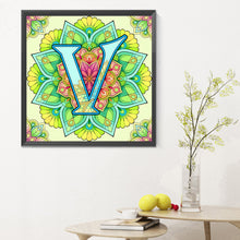 Load image into Gallery viewer, Mandala Letter V 30*30CM Full Round Drill Diamond Painting
