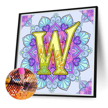 Load image into Gallery viewer, Mandala Letter W 30*30CM Full Round Drill Diamond Painting
