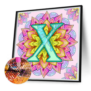 Mandala Letter X 30*30CM Full Round Drill Diamond Painting