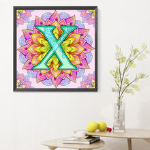Load image into Gallery viewer, Mandala Letter X 30*30CM Full Round Drill Diamond Painting
