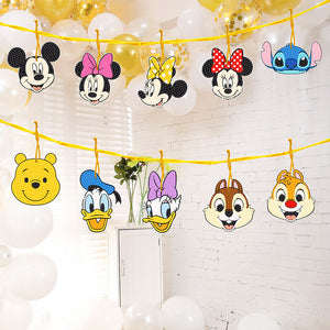 Round Crystal Painting Ornament Donald Duck Stitch Pooh Bear for Home Wall Decor