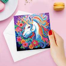 Load image into Gallery viewer, 8PCS Special Shape Diamond Handmade Card Diamond Painting Card (Unicorn #2)

