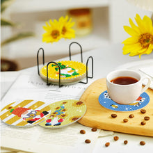 Load image into Gallery viewer, 8PCS Wood Special Shape Diamond Painting Coasters Kits (Sunflower Gnome #1)
