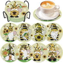 Load image into Gallery viewer, 8PCS Acrylic Special Shape Diamond Painting Coasters Kits (Sunflower Gnome #2)
