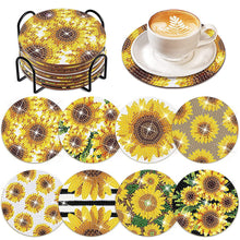 Load image into Gallery viewer, 8PCS Wood Special Shape Diamond Painting Coasters Kits (Sunflowers)
