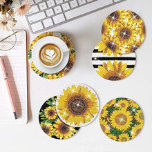 Load image into Gallery viewer, 8PCS Wood Special Shape Diamond Painting Coasters Kits (Sunflowers)
