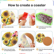 Load image into Gallery viewer, 8PCS Wood Special Shape Diamond Painting Coasters Kits (Sunflowers)
