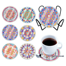 Load image into Gallery viewer, 6PCS Acrylic Special Shape Diamond Painting Art Coaster Kit Washable with Holder
