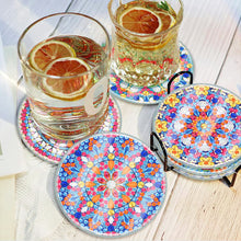 Load image into Gallery viewer, 6PCS Acrylic Special Shape Diamond Painting Art Coaster Kit Washable with Holder
