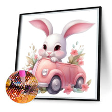 Load image into Gallery viewer, Pink Car Bunny 30*30CM Full Round Drill Diamond Painting
