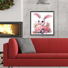 Load image into Gallery viewer, Pink Car Bunny 30*30CM Full Round Drill Diamond Painting
