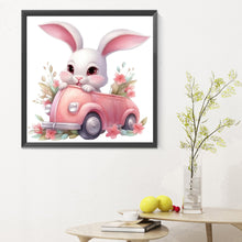 Load image into Gallery viewer, Pink Car Bunny 30*30CM Full Round Drill Diamond Painting
