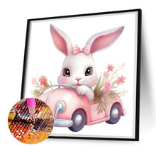 Load image into Gallery viewer, Pink Car Bunny 30*30CM Full Round Drill Diamond Painting
