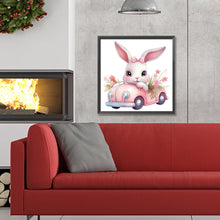 Load image into Gallery viewer, Pink Car Bunny 30*30CM Full Round Drill Diamond Painting
