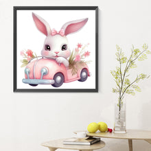 Load image into Gallery viewer, Pink Car Bunny 30*30CM Full Round Drill Diamond Painting
