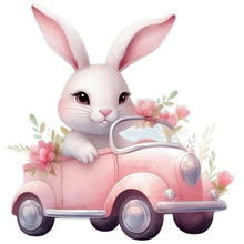 Load image into Gallery viewer, Pink Car Bunny 30*30CM Full Round Drill Diamond Painting
