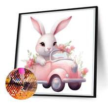 Load image into Gallery viewer, Pink Car Bunny 30*30CM Full Round Drill Diamond Painting
