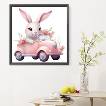 Load image into Gallery viewer, Pink Car Bunny 30*30CM Full Round Drill Diamond Painting
