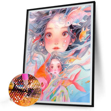 Load image into Gallery viewer, Goldfish And Girl 40*50CM Full Round Drill Diamond Painting
