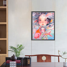 Load image into Gallery viewer, Goldfish And Girl 40*50CM Full Round Drill Diamond Painting
