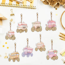 Load image into Gallery viewer, 8PCS Double Sided Diamond Painting Art Keychain Pendant (Fantasy Carriage)
