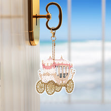 Load image into Gallery viewer, 8PCS Double Sided Diamond Painting Art Keychain Pendant (Fantasy Carriage)
