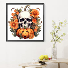 Load image into Gallery viewer, Pumpkin Skull 30*30CM Full Round Drill Diamond Painting

