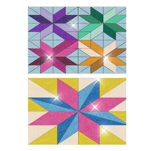 4PCS Geometric Diamond Place Mats Diamond Painting Placemats Glitter Sparkle Set