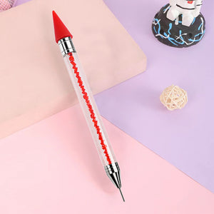 Diamond Art Pens Double Heads with Wax for Nail Art Rhinestones (Red)