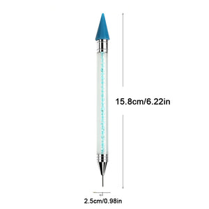 Diamond Art Pens Double Heads with Wax for Nail Art Rhinestones (Blue)