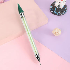 Diamond Art Pens Double Heads with Wax for Nail Art Rhinestones (Green)