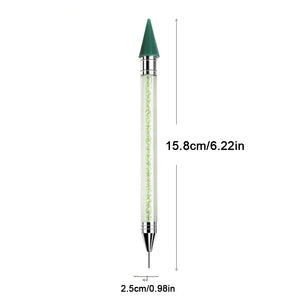 Diamond Art Pens Double Heads with Wax for Nail Art Rhinestones (Green)
