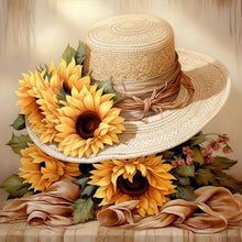 Load image into Gallery viewer, Sunflower Hat 30*30CM Full Square Drill Diamond Painting
