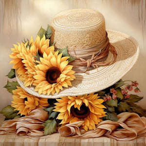 Sunflower Hat 30*30CM Full Square Drill Diamond Painting