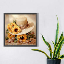 Load image into Gallery viewer, Sunflower Hat 30*30CM Full Square Drill Diamond Painting
