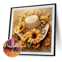 Load image into Gallery viewer, Sunflower Hat 30*30CM Full Square Drill Diamond Painting
