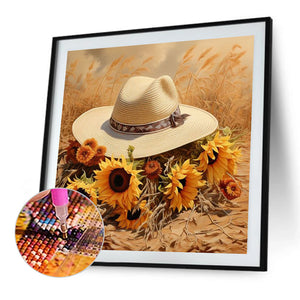 Sunflower Hat 30*30CM Full Square Drill Diamond Painting