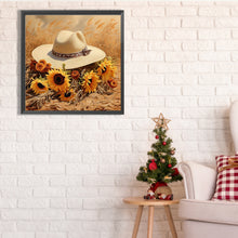 Load image into Gallery viewer, Sunflower Hat 30*30CM Full Square Drill Diamond Painting
