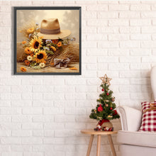 Load image into Gallery viewer, Sunflower Hat 30*30CM Full Square Drill Diamond Painting
