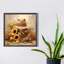 Load image into Gallery viewer, Sunflower Hat 30*30CM Full Square Drill Diamond Painting
