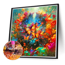 Load image into Gallery viewer, Oil Butterfly And Flower 40*40CM Full Round Drill Diamond Painting
