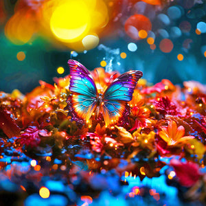 Oil Painting Single Butterfly 40*40CM Full Round Drill Diamond Painting