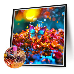 Oil Painting Single Butterfly 40*40CM Full Round Drill Diamond Painting
