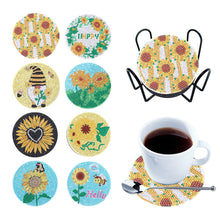 Load image into Gallery viewer, 8PCS Wooden Special Shape Diamond Painting Art Coaster Kit (Sunflower Gnome)
