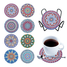 Load image into Gallery viewer, 8PCS Wooden Special Shape Diamond Painting Art Coaster Kit (Mandala)
