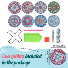 Load image into Gallery viewer, 8PCS Wooden Special Shape Diamond Painting Art Coaster Kit (Mandala)
