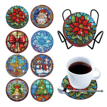 Load image into Gallery viewer, 8PCS Wooden Special Shape Diamond Painting Coasters Kits (Christmas)
